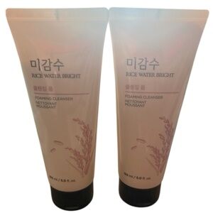 TWO (2) The Face Shop Rice Water Bright Rice Bran Gentle Exfoliating Cleanser
